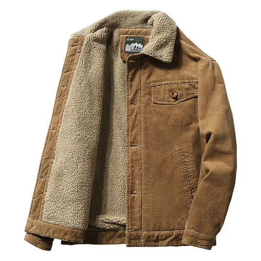 Herren Cordjacke Mit Warmem Fleecefutter
