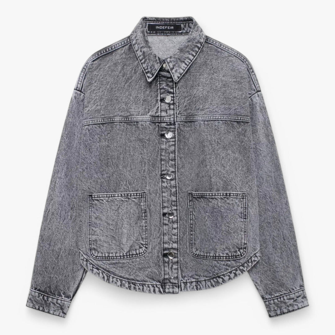 Damen Denimjacke Mit Leichtem Design