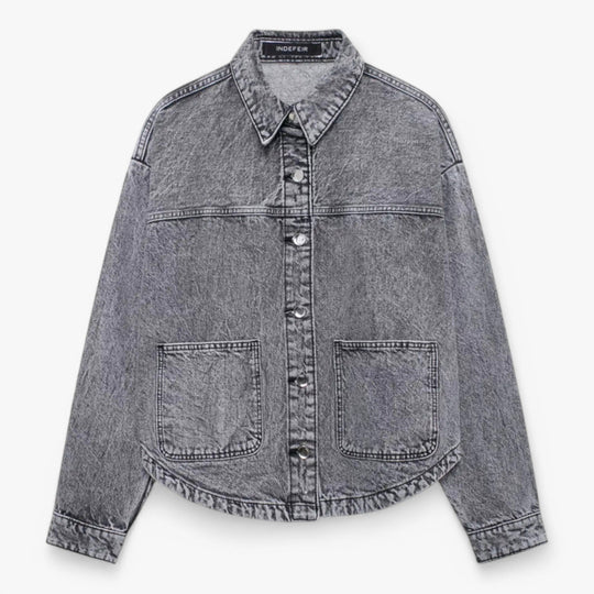 Damen Denimjacke Mit Leichtem Design