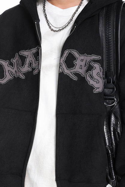 Damen Kapuzenjacke In Vintage Optik Mit Reißverschluss