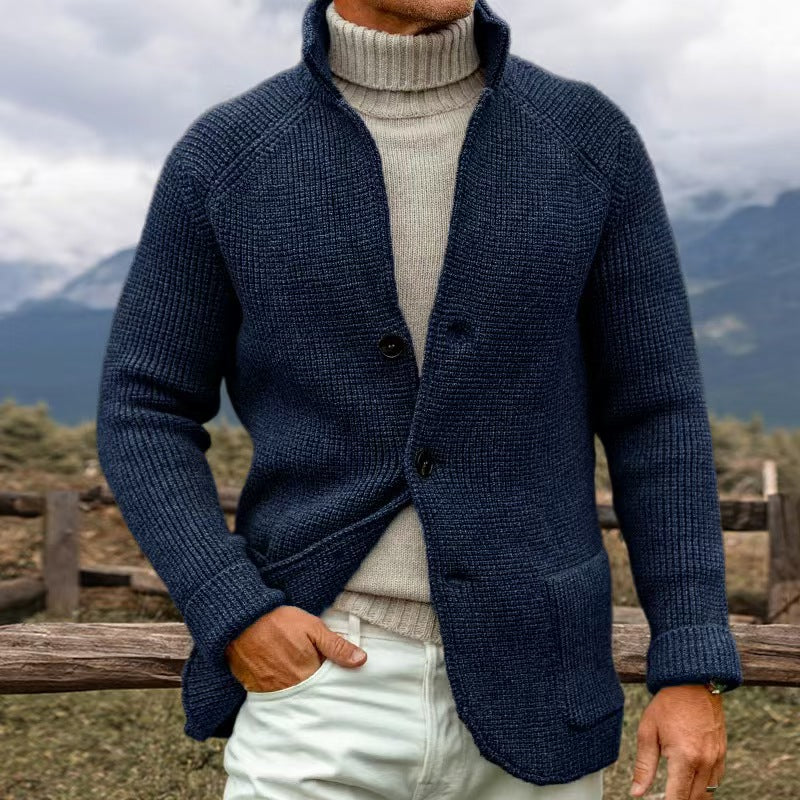 Herren Strickjacke Mit Grober Strickoptik