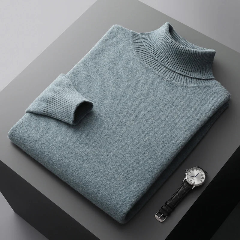 Klassischer Merinowoll-Rollkragenpullover