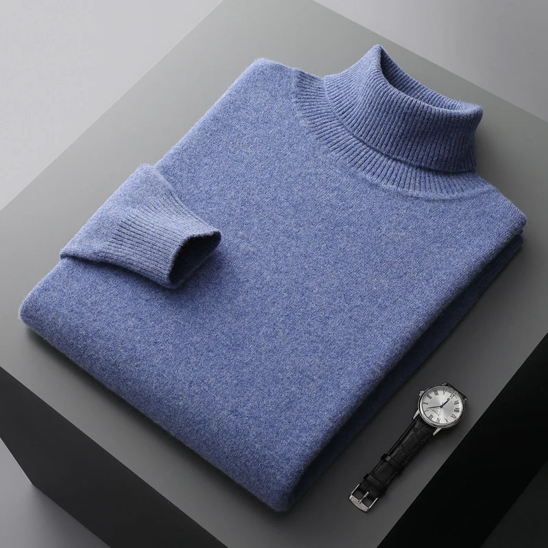 Klassischer Merinowoll-Rollkragenpullover