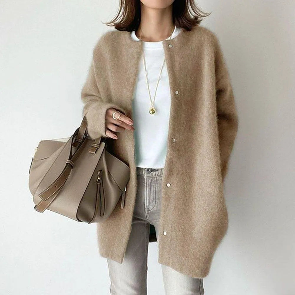 Damen Cardigan Mit Knopfleiste