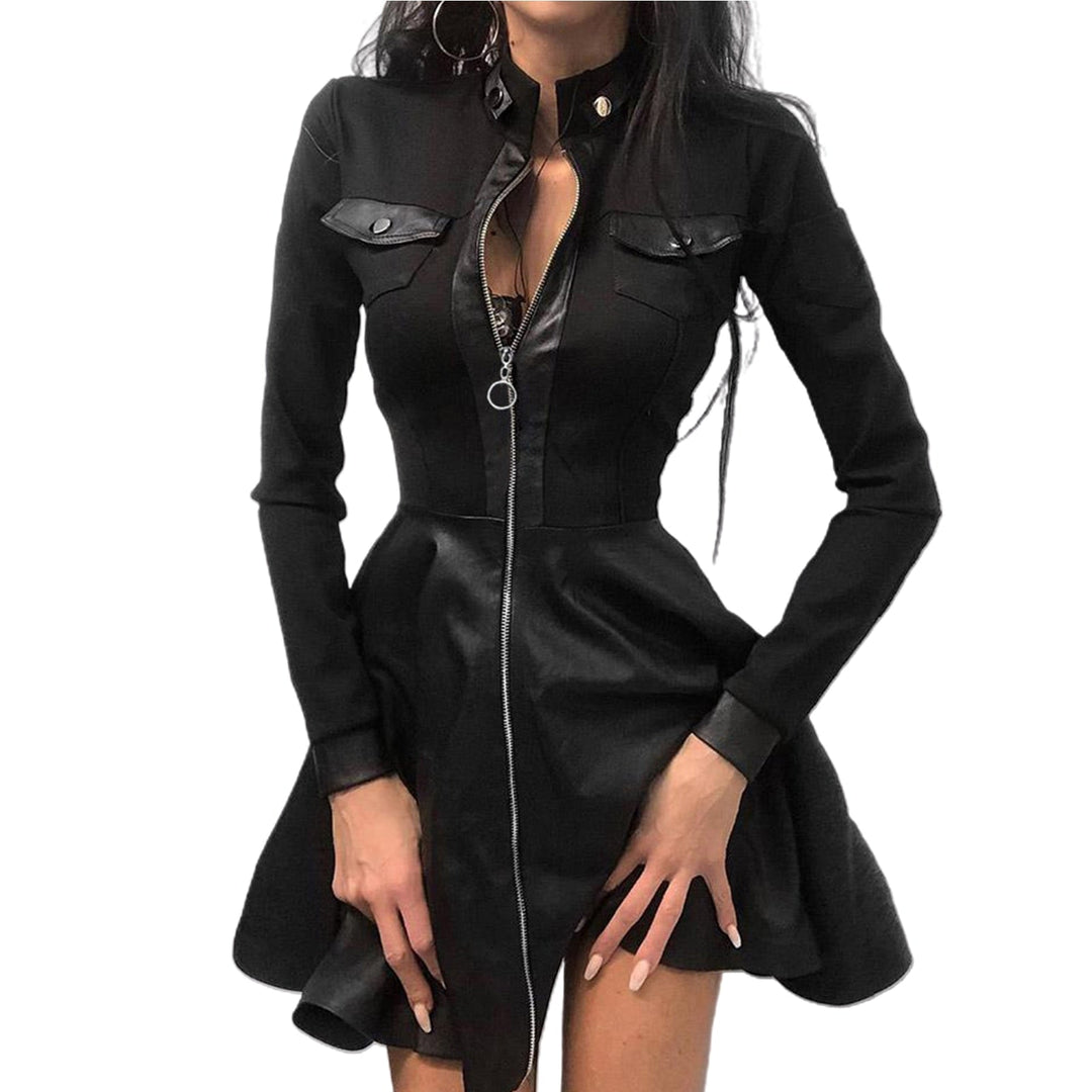 Damen Gothic Kleid Mit Reißverschluss