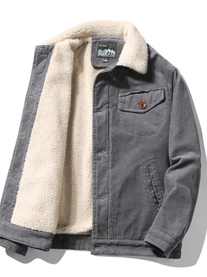 Herren Cordjacke Mit Warmem Fleecefutter
