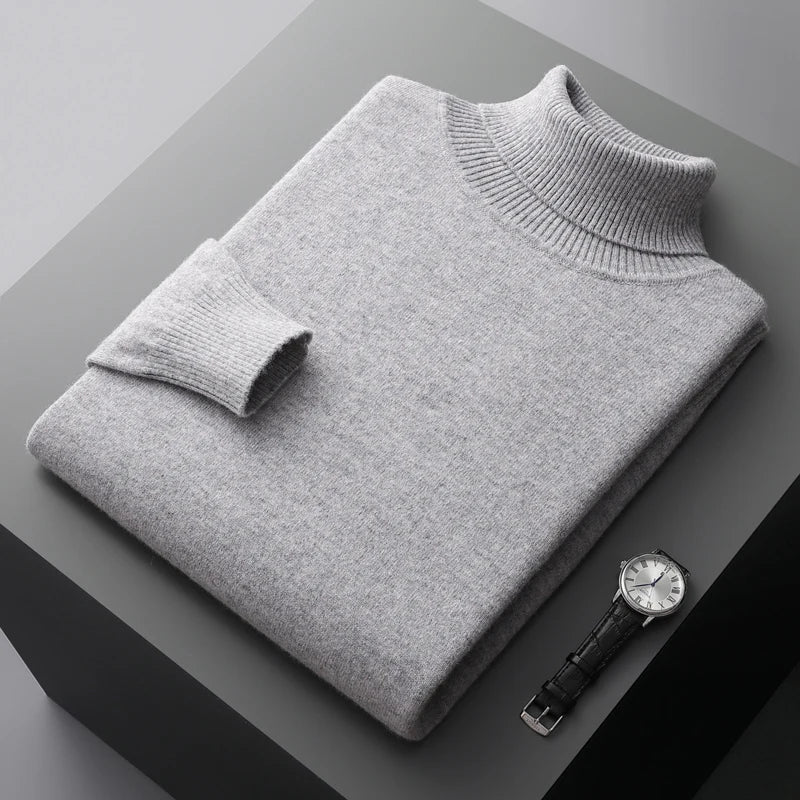 Klassischer Merinowoll-Rollkragenpullover