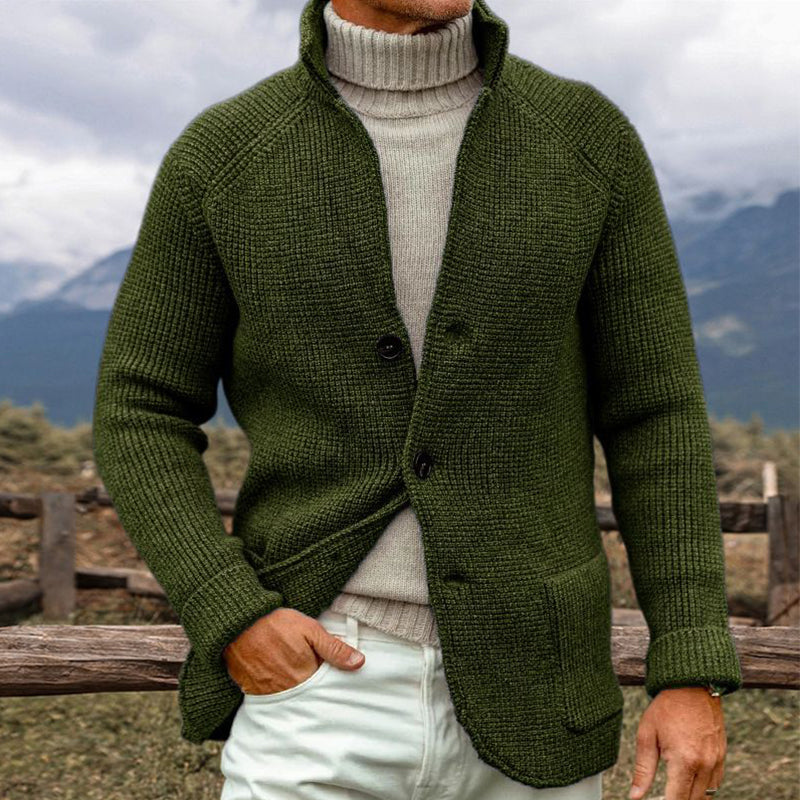 Herren Strickjacke Mit Grober Strickoptik
