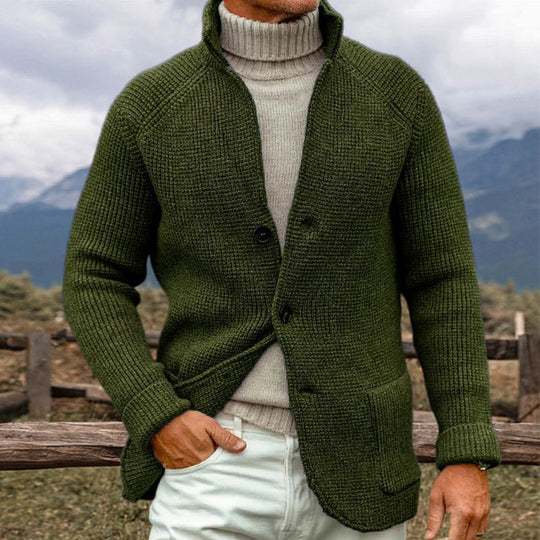 Herren Strickjacke Mit Grober Strickoptik
