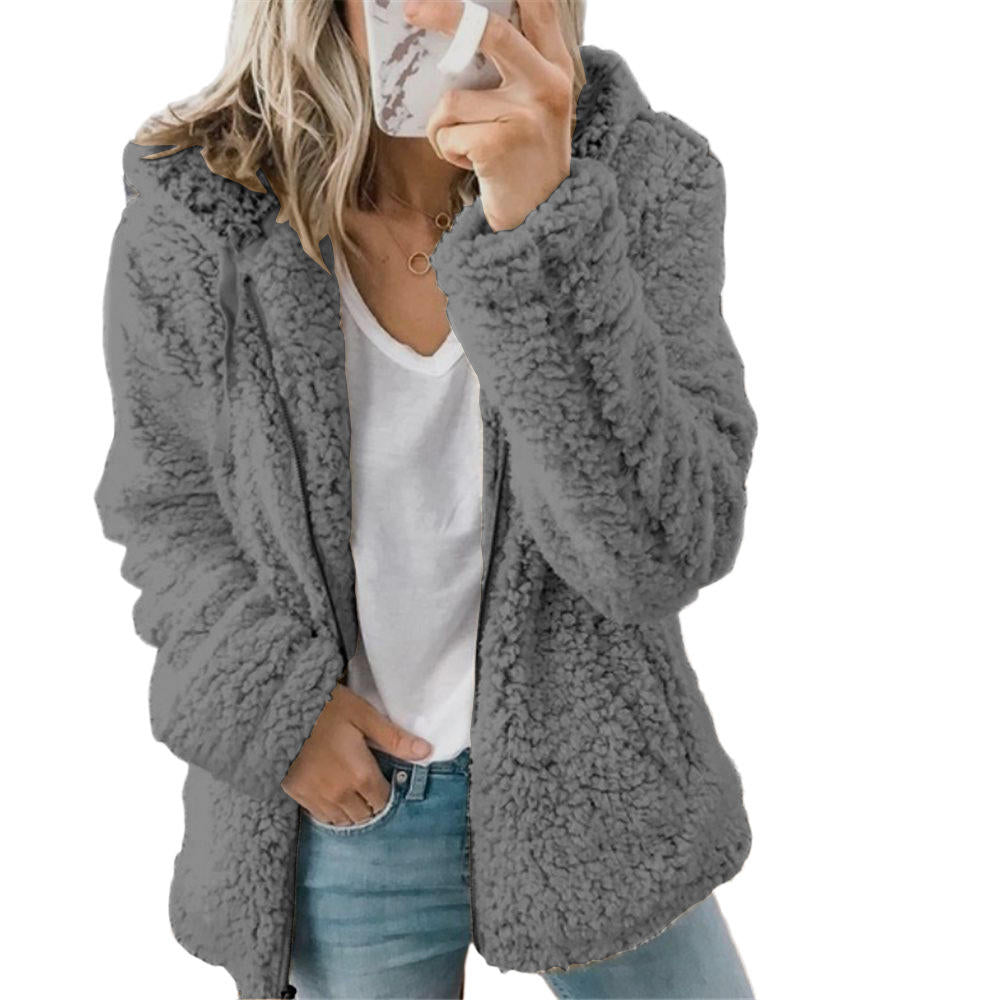 Damen Winterjacke Mit Flauschigem Design
