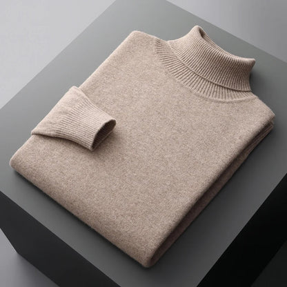 Klassischer Merinowoll-Rollkragenpullover