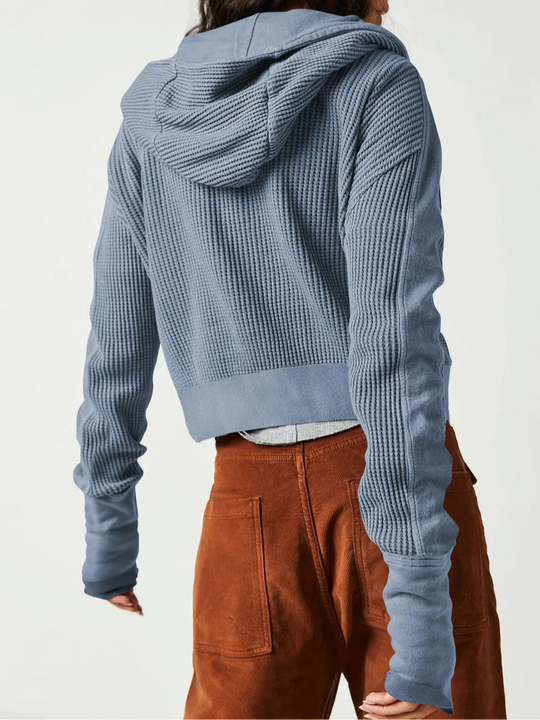 Damen Kapuzenjacke Mit Strukturmuster