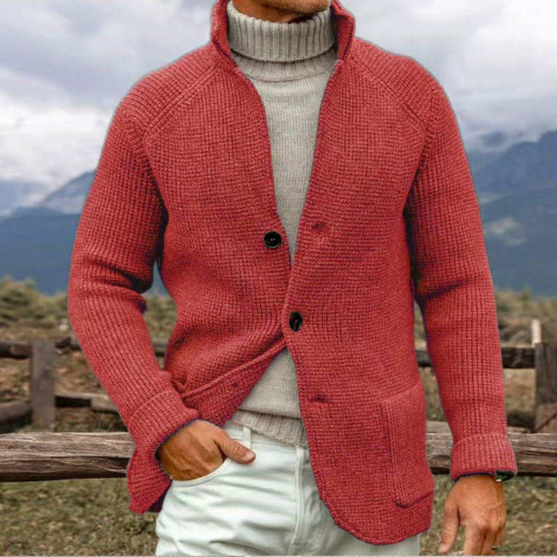 Herren Strickjacke Mit Grober Strickoptik