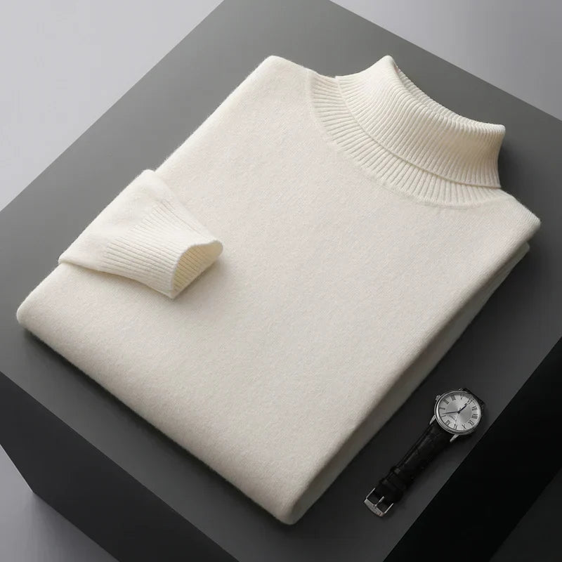 Klassischer Merinowoll-Rollkragenpullover