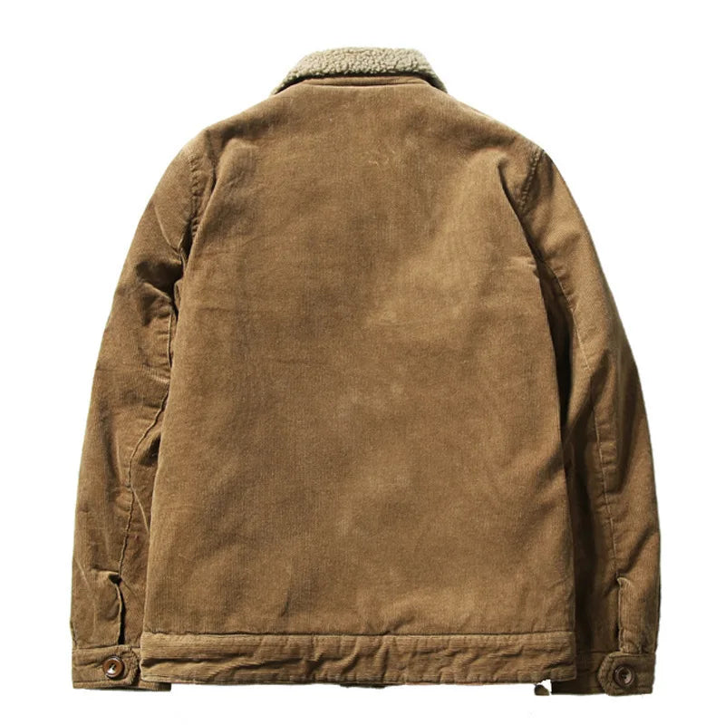 Herren Cordjacke Mit Warmem Fleecefutter