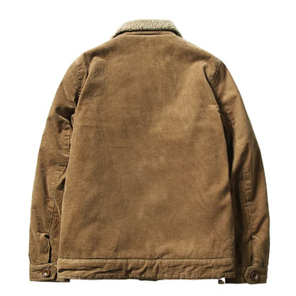 Herren Cordjacke Mit Warmem Fleecefutter