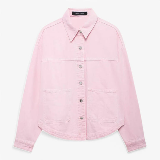 Damen Denimjacke Mit Leichtem Design