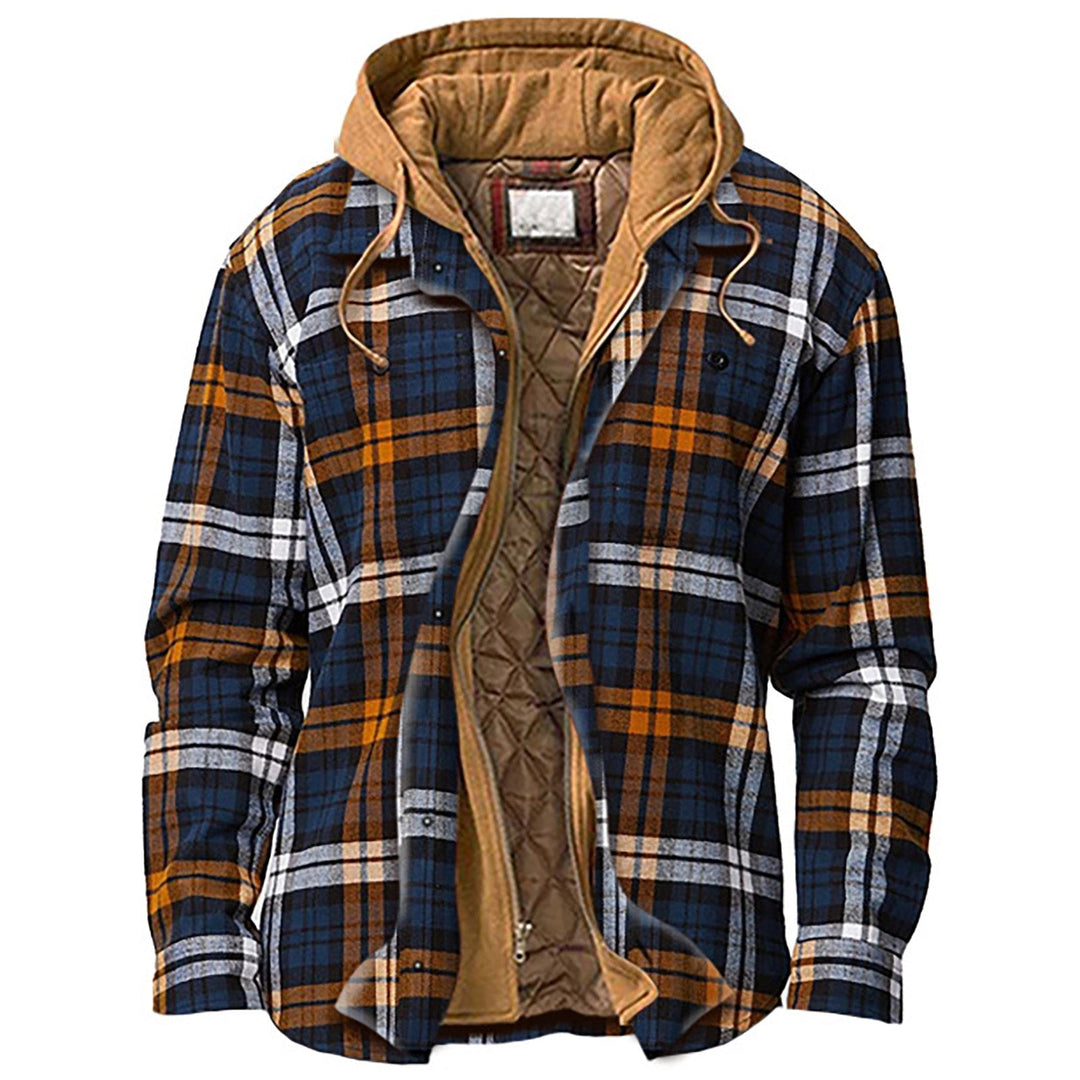 Herren Ruit Hemdjacke Mit Kapuze Und Gefüttertem Design