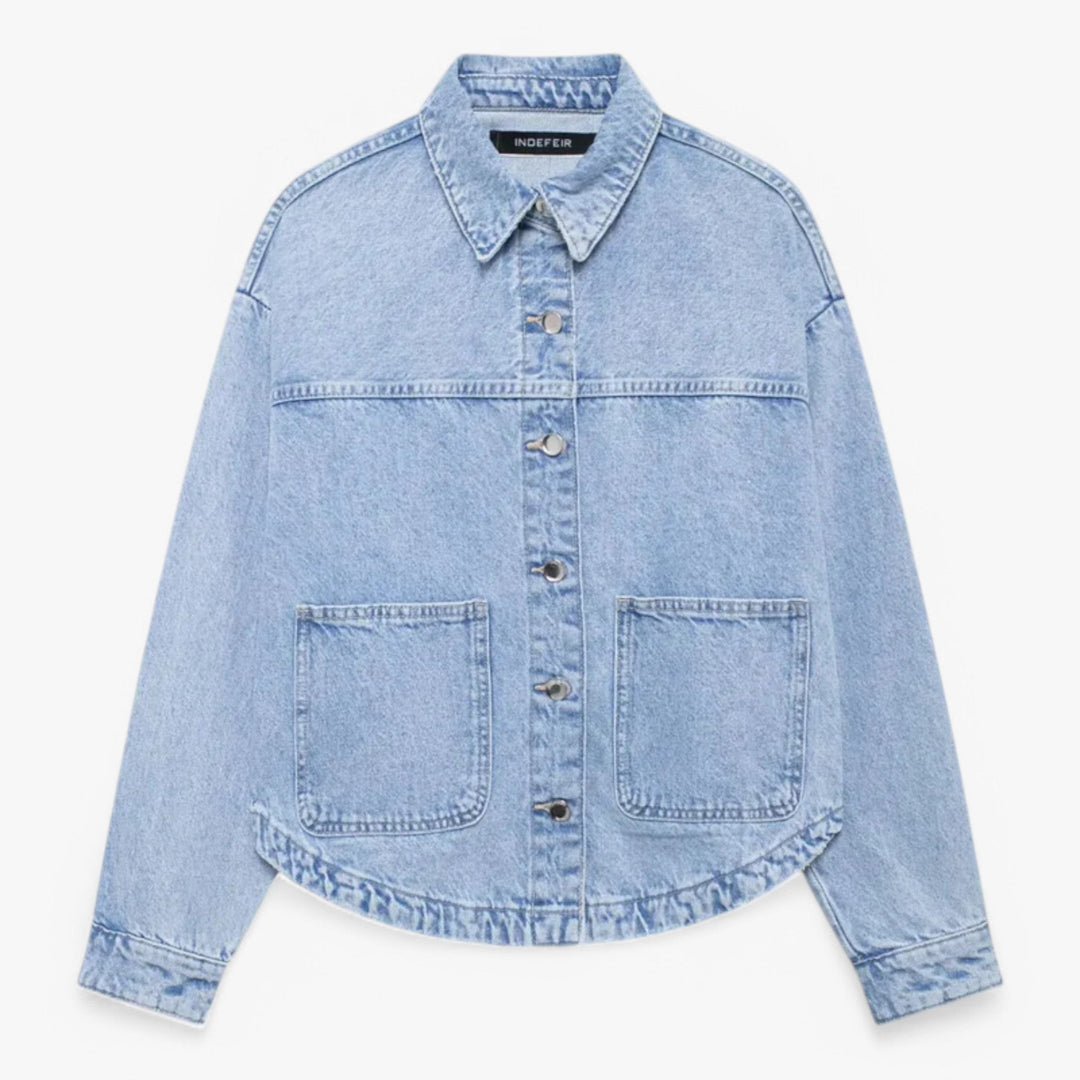 Damen Denimjacke Mit Leichtem Design