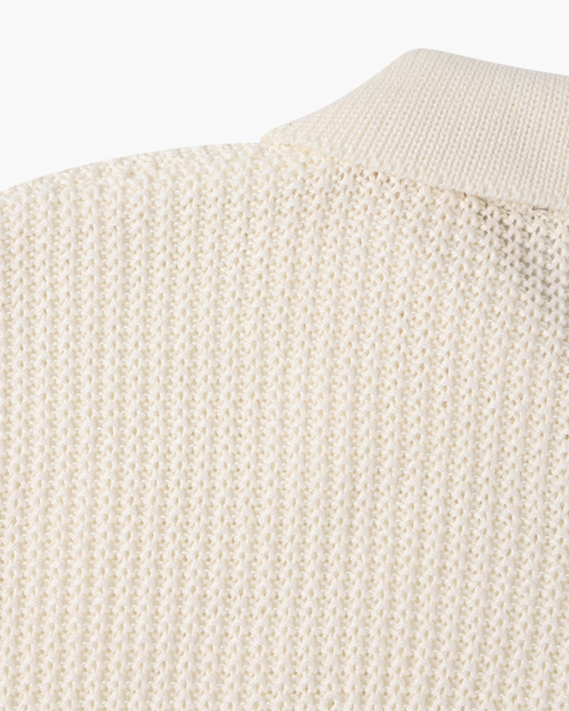 Herren Strickpullover mit Halbzip in voller Länge dargestellt