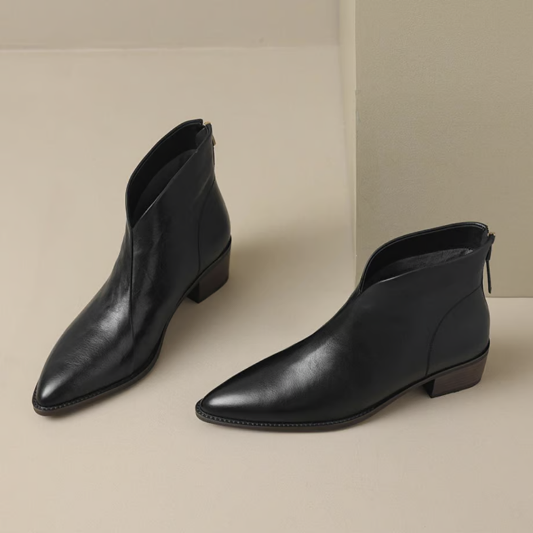 Damen Stiefeletten Mit Blockabsatz Und Klassischem Design