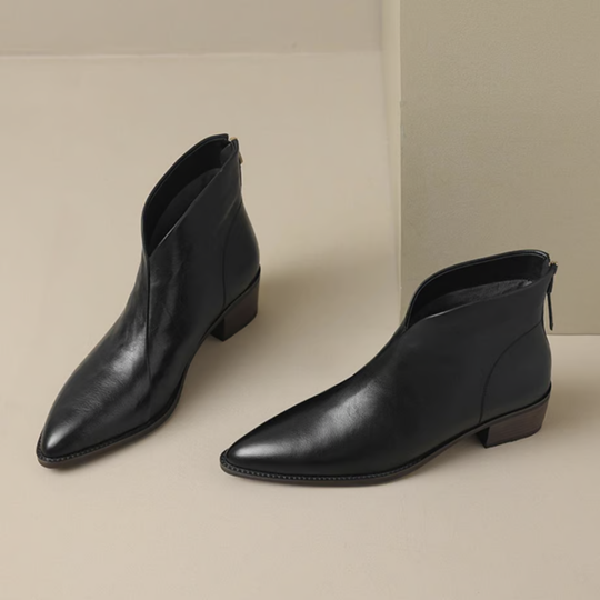 Damen Stiefeletten Mit Blockabsatz Und Klassischem Design