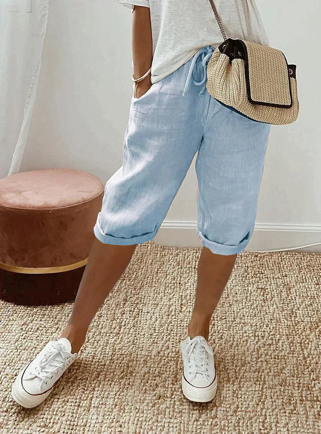 Elegante Damen Leinen Sommerhose