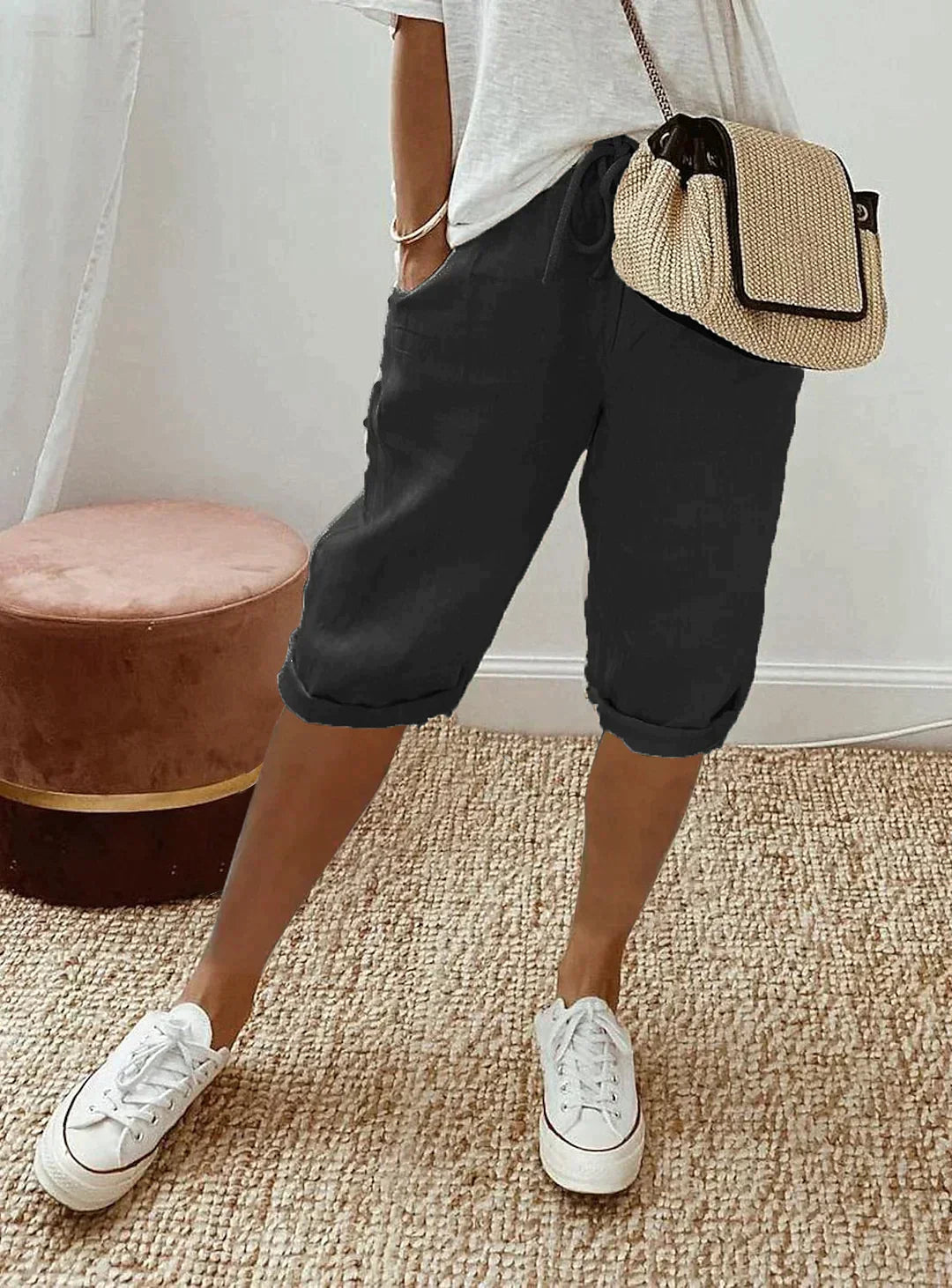Elegante Damen Leinen Sommerhose