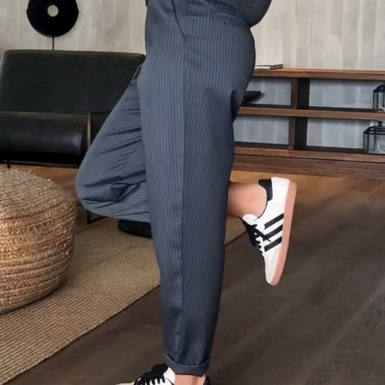 Damen Gestreifte Elegante Anzughose