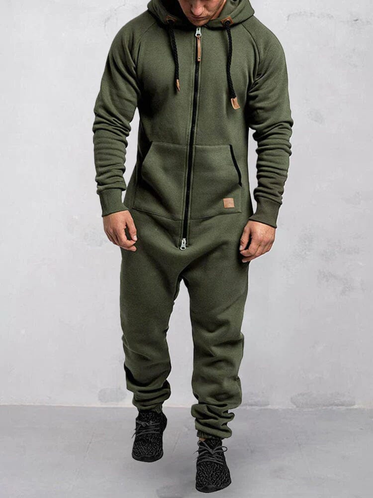 Herren Jumpsuit Mit Kapuze Und Lockerem Schnitt