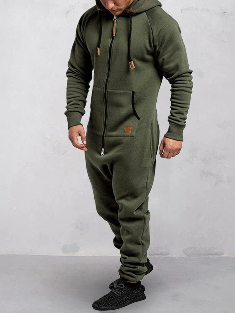 Herren Jumpsuit Mit Kapuze Und Lockerem Schnitt