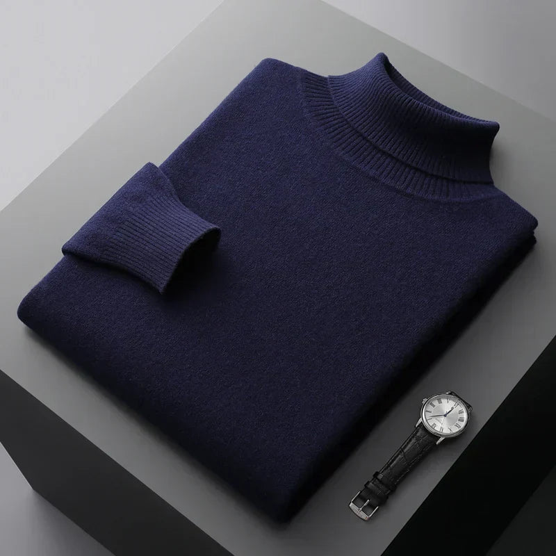 Klassischer Merinowoll-Rollkragenpullover