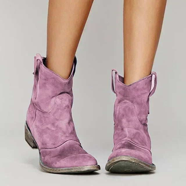 Damen Western Stiefeletten Im Vintage Design