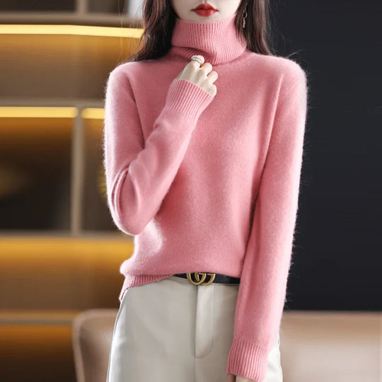 Damen Kaschmir Rollkragenpullover Mit Elegantem Design