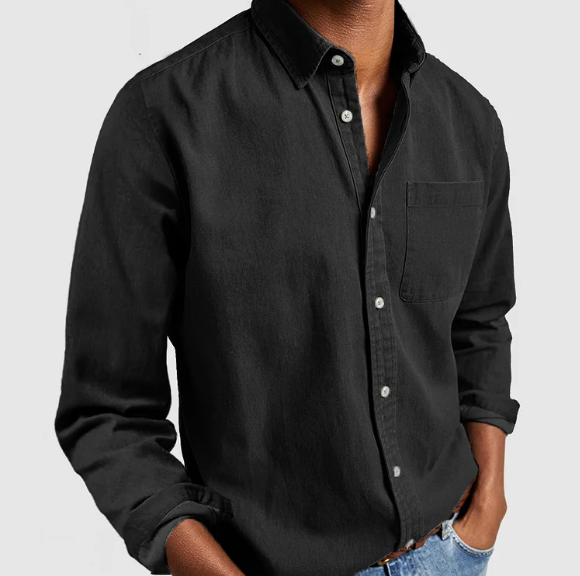 Herren Leinenhemd Leichtes Sommer Casual Hemd