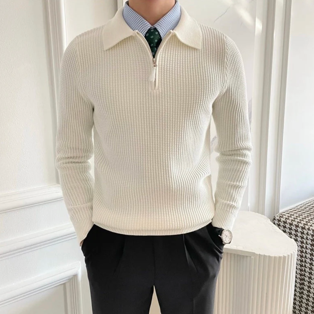 Herren Quarter Zip Pullover Mit Klassischem Design