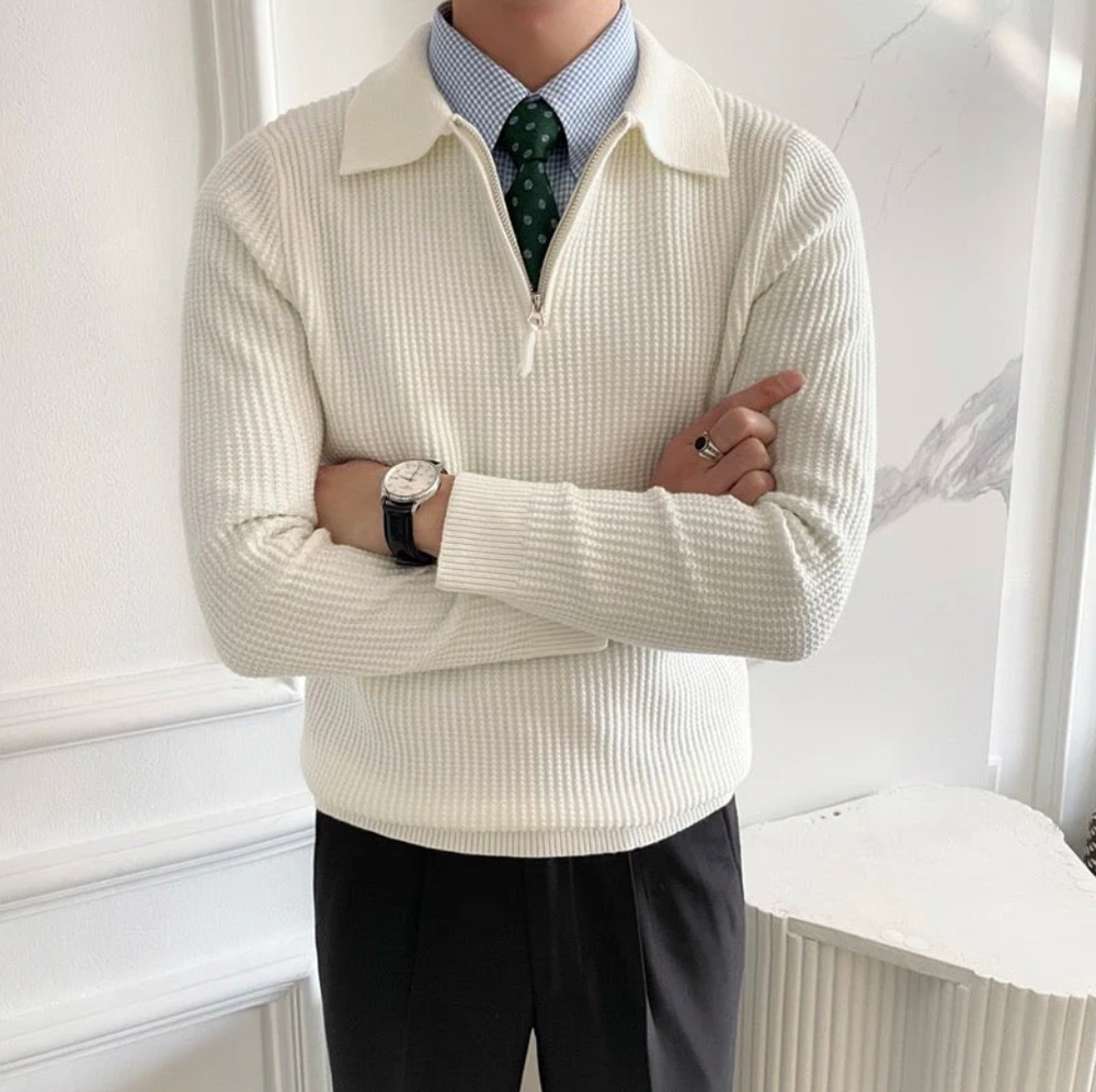 Herren Quarter Zip Pullover Mit Klassischem Design