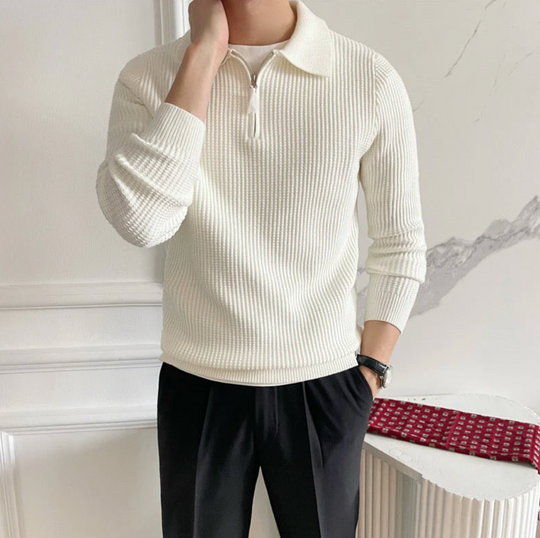 Herren Quarter Zip Pullover Mit Klassischem Design