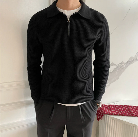 Herren Quarter Zip Pullover Mit Klassischem Design