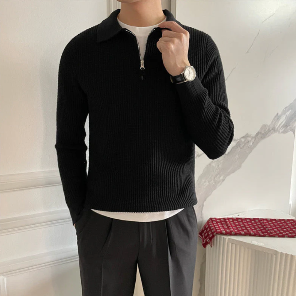 Herren Quarter Zip Pullover Mit Klassischem Design