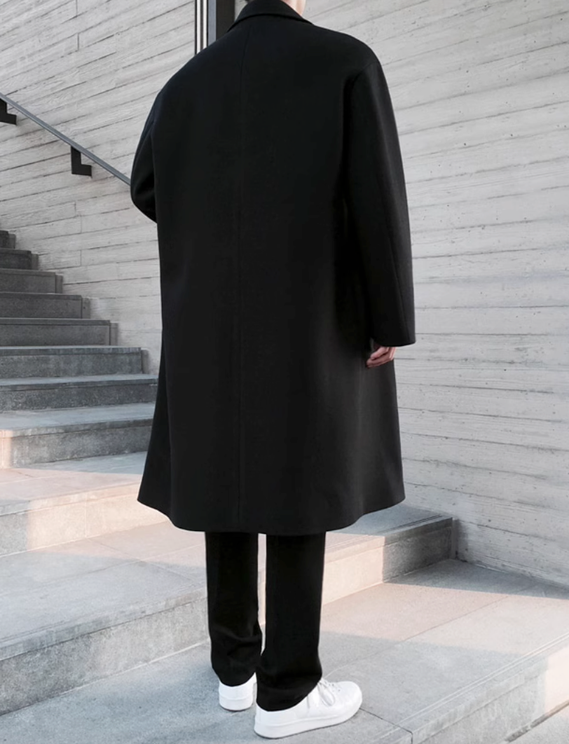 Herren Oversize Mantel Mit Doppelreihiger Knopfleiste