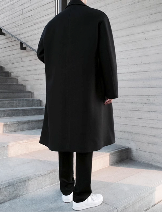 Herren Oversize Mantel Mit Doppelreihiger Knopfleiste