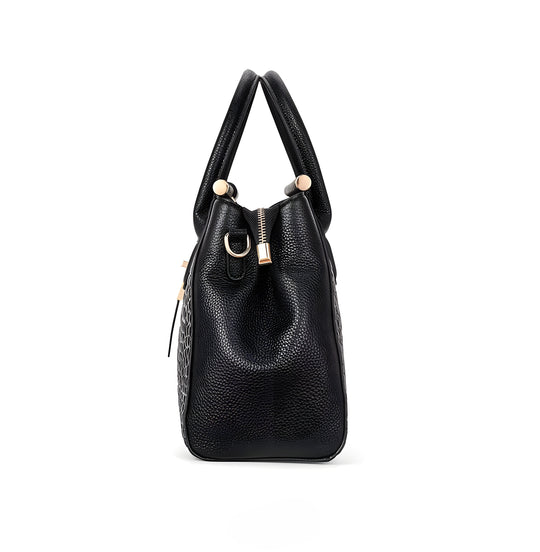 Strukturierte Handtasche mit Krokoprägung für Damen