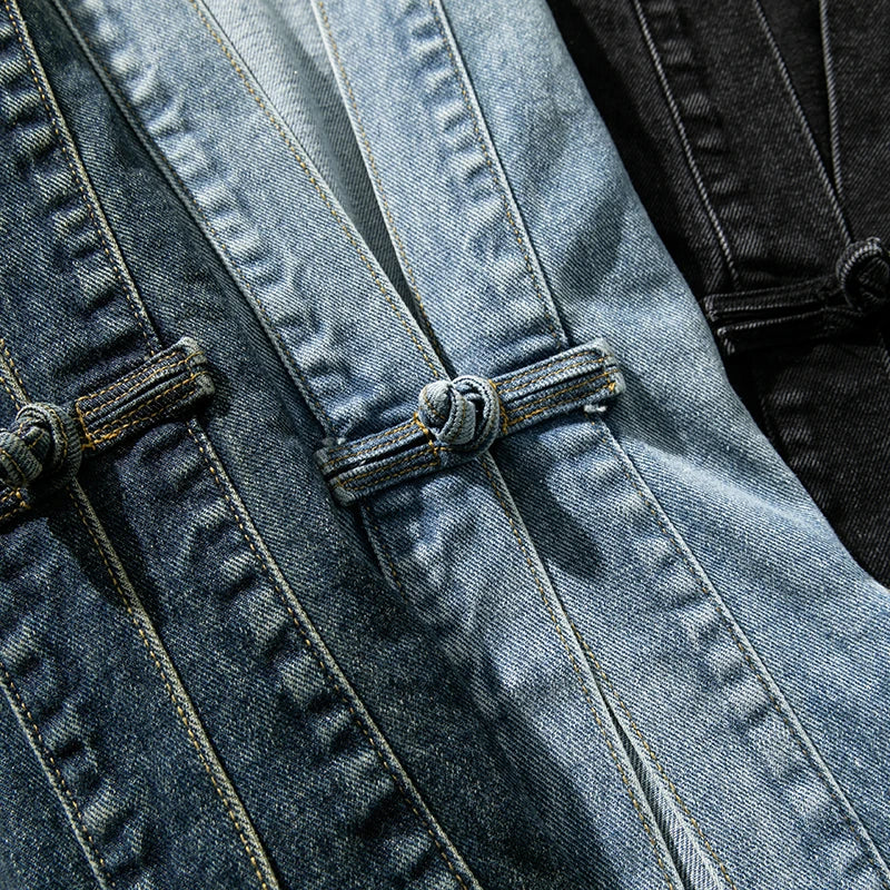 Herren Denim Kimono Mit Vintage-Waschung