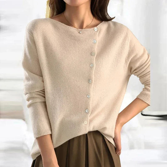 Damen Pullover Mit Knopfleiste Im Eleganten Design
