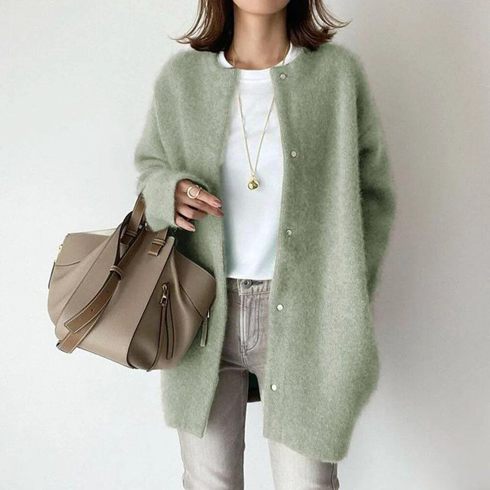 Damen Cardigan Mit Knopfleiste