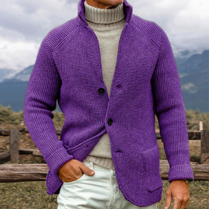 Herren Strickjacke Mit Grober Strickoptik