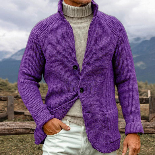 Herren Strickjacke Mit Grober Strickoptik