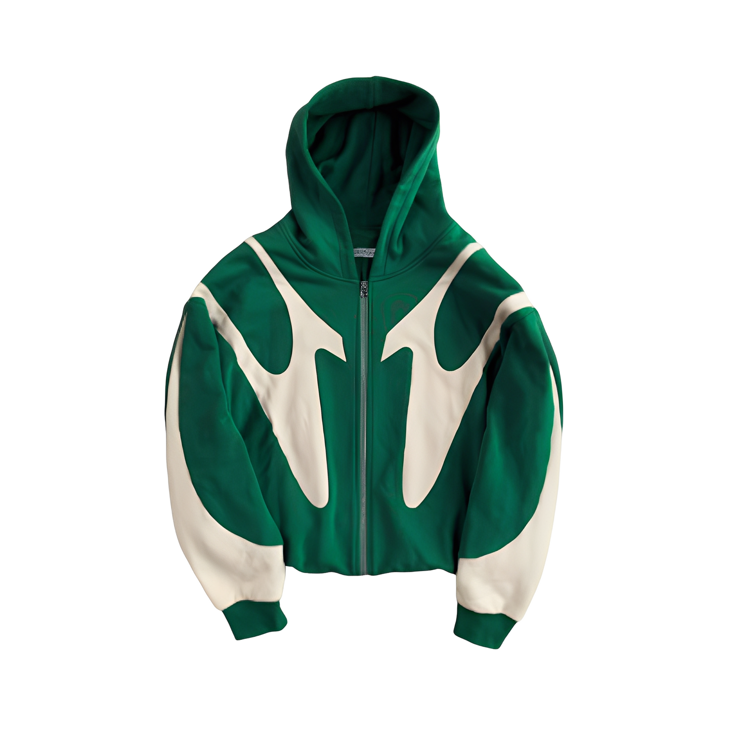 Herren moderner Kapuzenpullover mit Reißverschluss und Grafikdruck