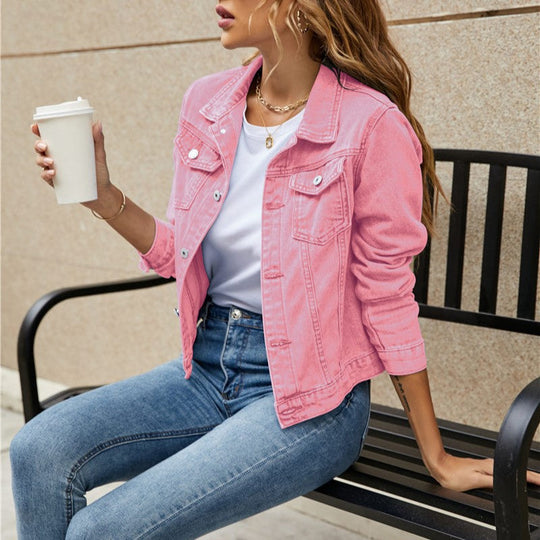 Damen Jeansjacke Mit Stylischem Sommerdesign